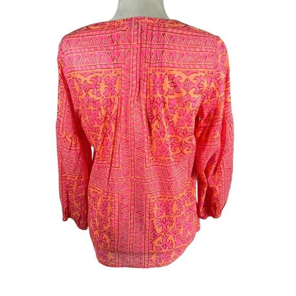 vineyard vines Top Pink Print w Tie Neck New !! Long Sleeves Size XSmall NEW !!! - Picture 7 of 11